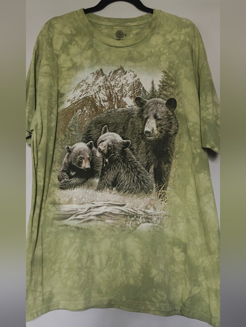 The Mountain Green Tie-Dye Bear Family Sequoia National Park Tee